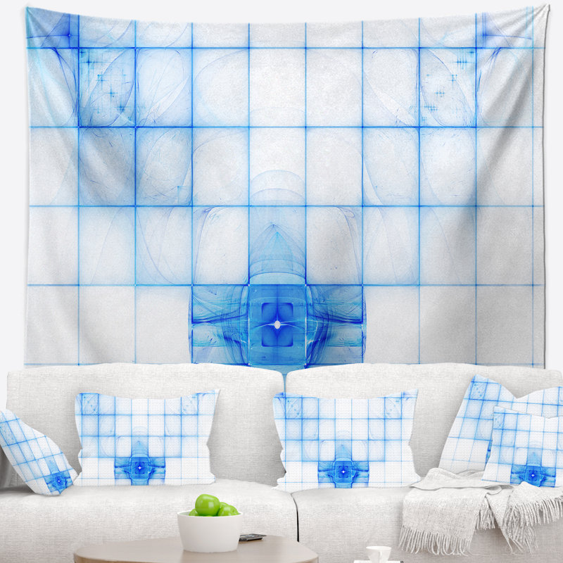 Tapisserie abstraite de chauves-souris abstraites sur écran Radar, H 50 po x l 60 po