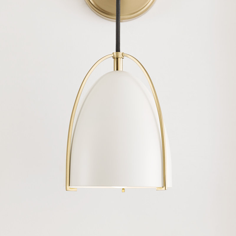 Norman 1 - Light Bath Sconce, Steel Matte White, Satin Brass, No
