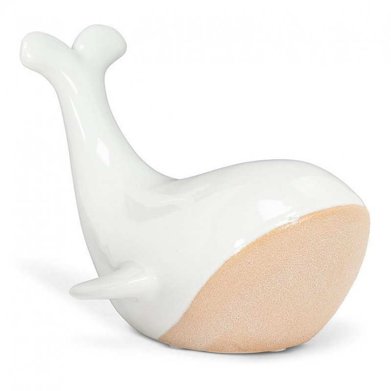 Figurine de baleine blanche brillante, H 5 po x l 4,5 po x P 6,5 po