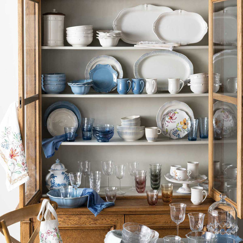 Chambray Blue Berry & Thread 4-Piece Ceramic Dining Set