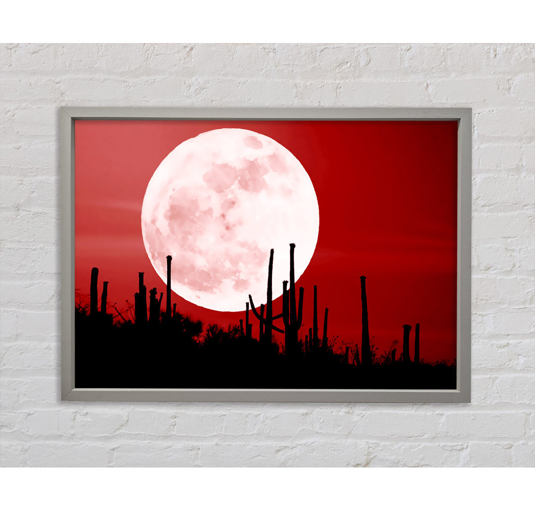 Roter Kaktus Mond - Druck