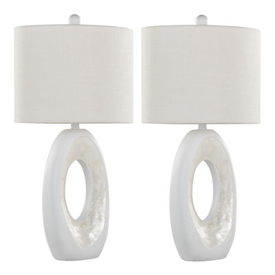 Contemporary Polyresin Table Lamp Set of 2