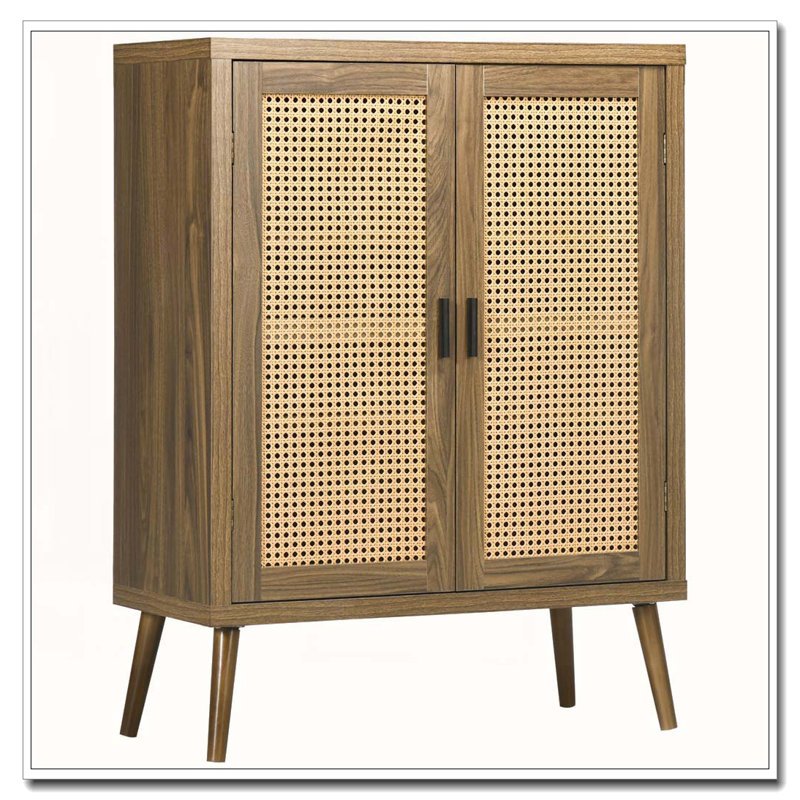 Buffet avec portes en rotin