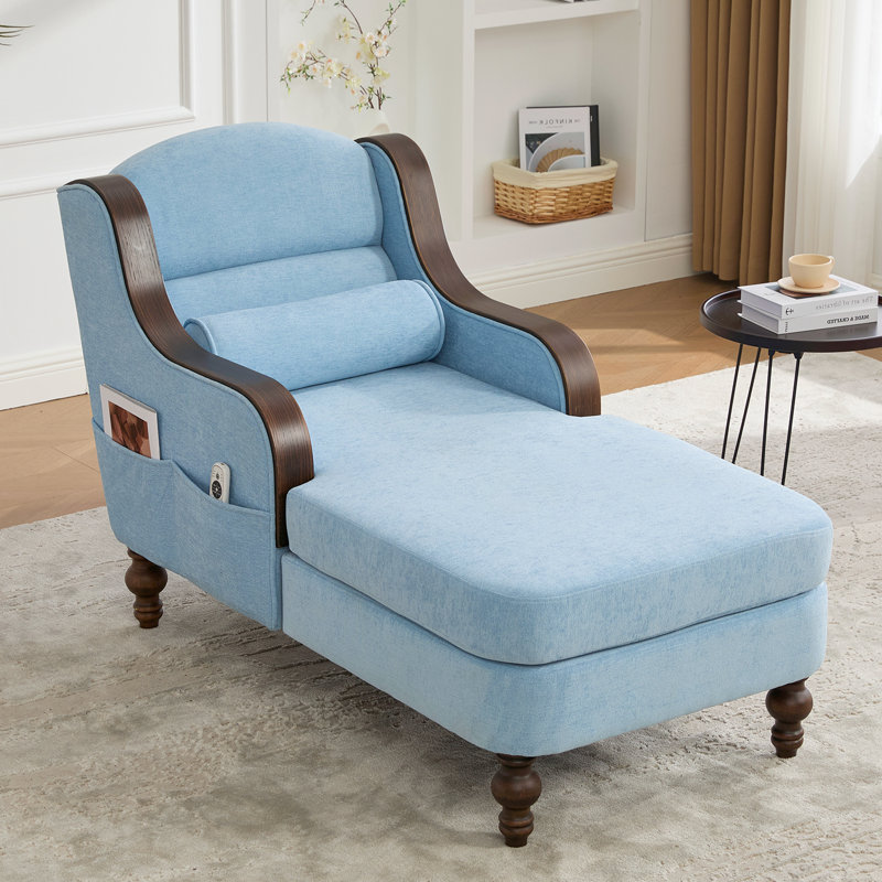 Fauteuil inclinable surdimensionné en chenille, Bleu
