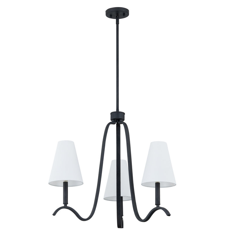 Lustre en métal 3 lumières Webb, noir