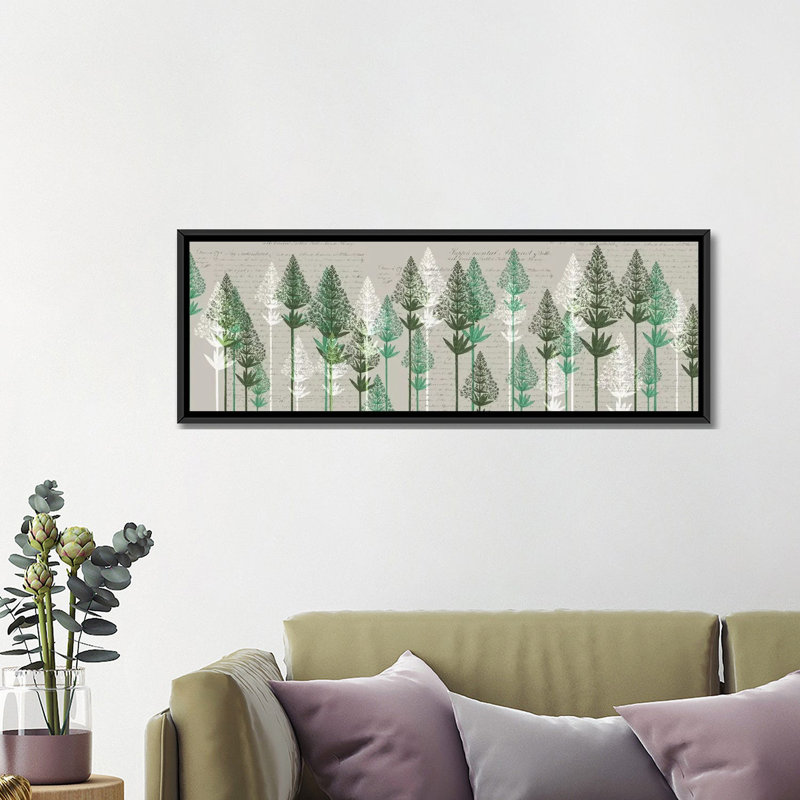 « leaf pins iii », impression sur toile, H 12 po x l 36 po x P 1,5 po, Cadre noir