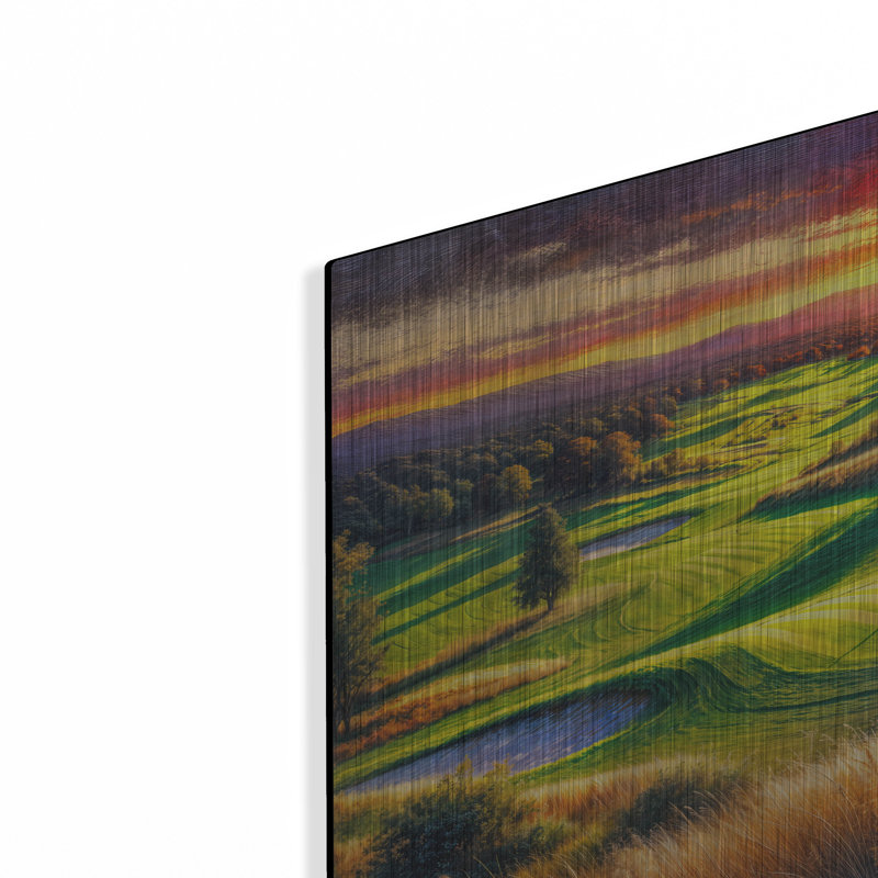  «Golf Club Landscape» par Rey Klimt, art mural en métal, H 12 po x l 12 po