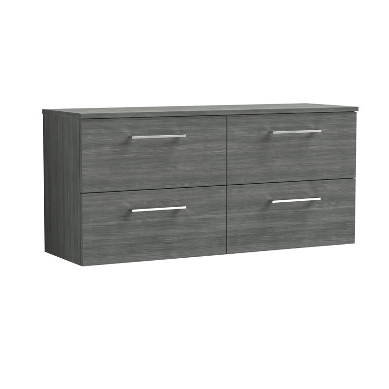 Arno 1205mm Wall Hung Single Vanity with Worktop, Gloss White