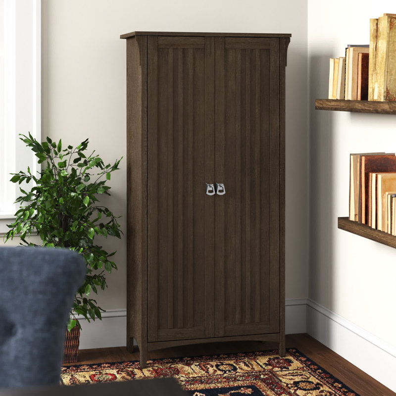 Pernell 32'' Wide 5 - Shelf Storage Cabinet, Ash Brown
