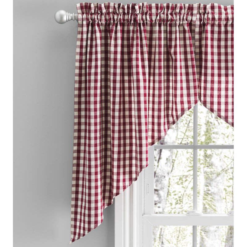 Alula Cotton Swag Window Valance, Burgundy, 70" W x 36" L