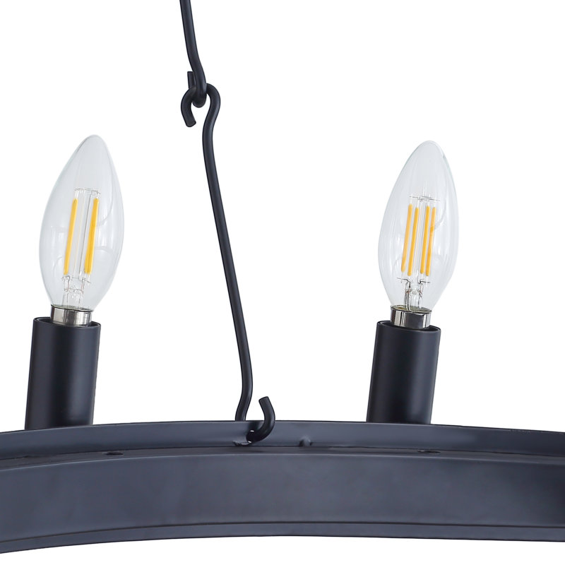 Marlyne 40 - Light Dimmable Wagon Wheel Chandelier