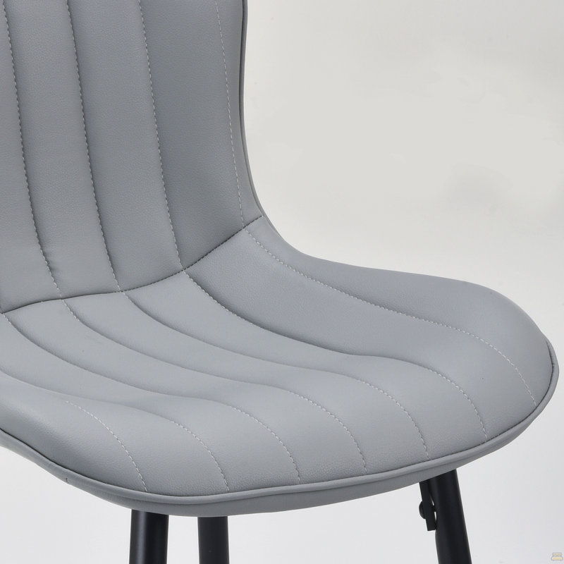 Ensemble de 2 tabourets de comptoir, chaises de cuisine et de salle à manger en similicuir, Gris