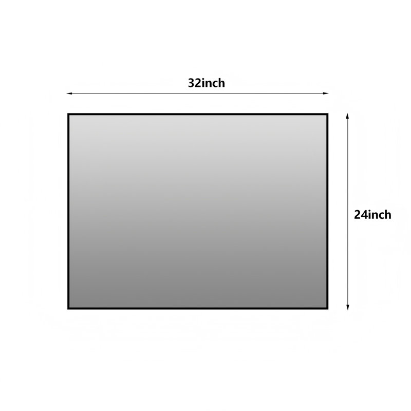 24*32 inch Black Aluminum Framed Bathroom Mirror, HD Copper-Free Silver Wall Mirror, Horizontal & Vertical Hanging Vanity Mirror for Bathroom, Entryway & Dressing Room