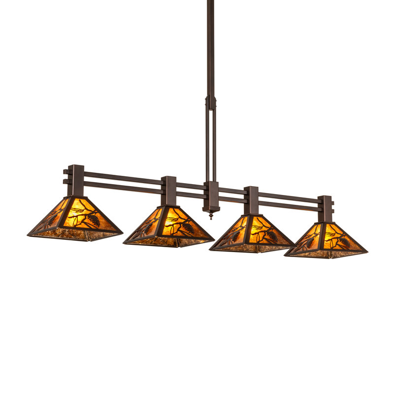 64" Long Whispering Pines 4 Light Island Pendant