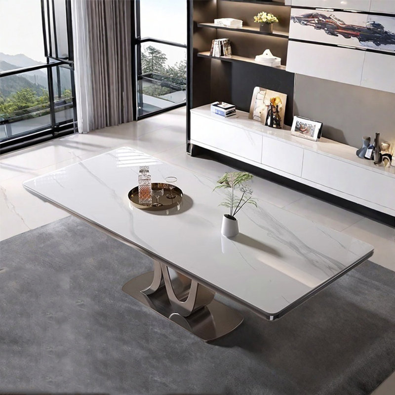Table de salle à manger simple Home Light, H 29,5 po x L 62,9 po x l 33,4 po, Blanc/Noir