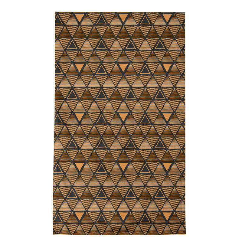 Torchon triangle dessiné à la main, Noir / miel, Polyester sergé