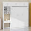 Lit escamotable mural pliable avec bureau intÃ©grÃ©, armoire suspendue et Ã©tagÃ¨res de rangement