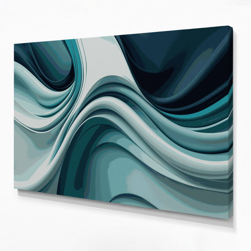 "Gradient Abstract 50", art mural sur toile bleue, H 24 po x l 36 po