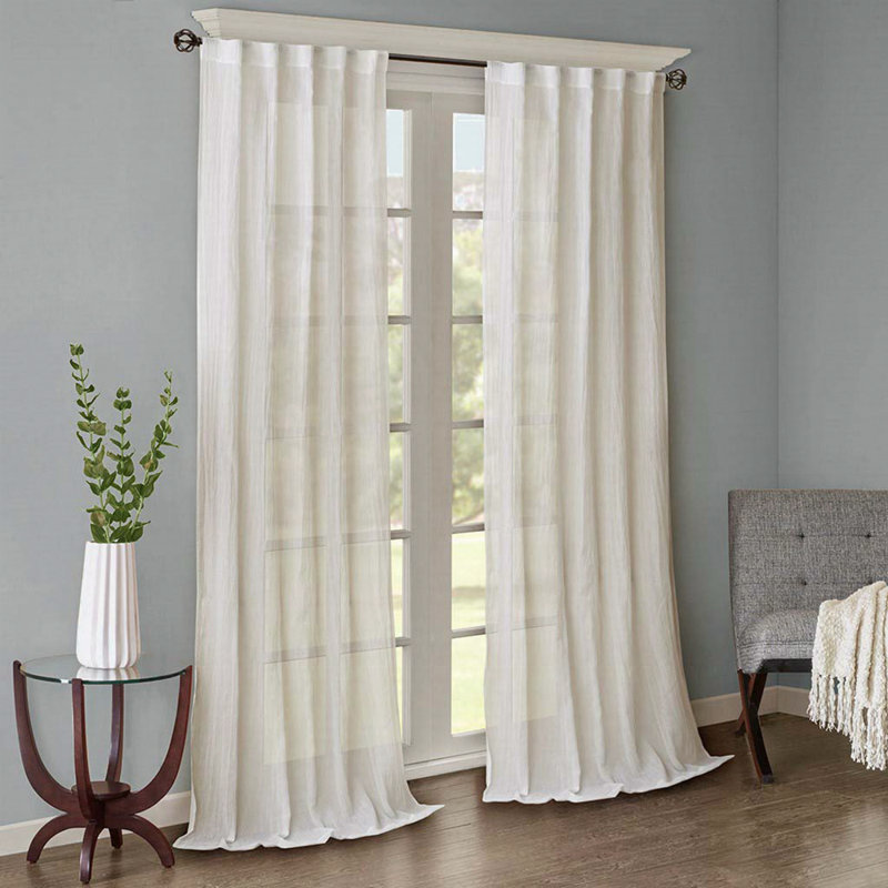 Paire de rideaux unis (2 pièces), Blanc, L 42 po x L 84 po