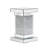 11.8'' Silver Mirrored End Table With LED Lights & Crushed Diamond, No Assembly