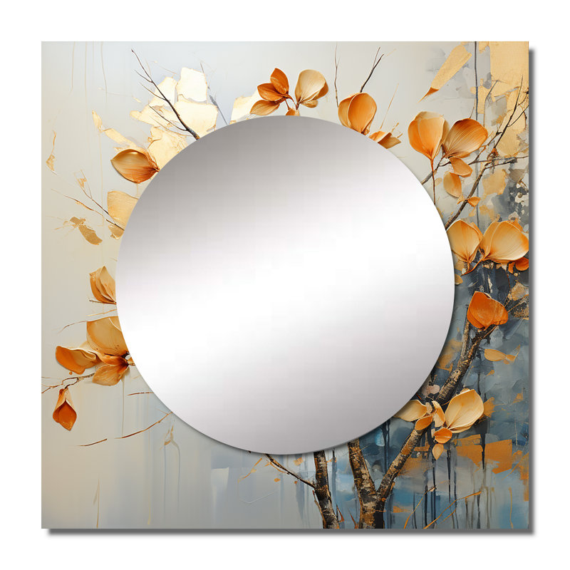 Liselott - Miroir mural à feuilles pour chambre à coucher, 23 po x 23 po