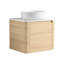 Meuble-lavabo de 24 po avec lavabo d'art en céramique, porte simple à fermeture en douceur, emballage Kd, contreplaqué - design contemporain, gain de place, utilisation silencieuse, bords arrondis, matériau 24 po avec base à vasque 1-130094212