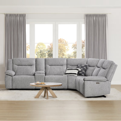 Jagger Velvet Power Reclining Sectional with USB Ports