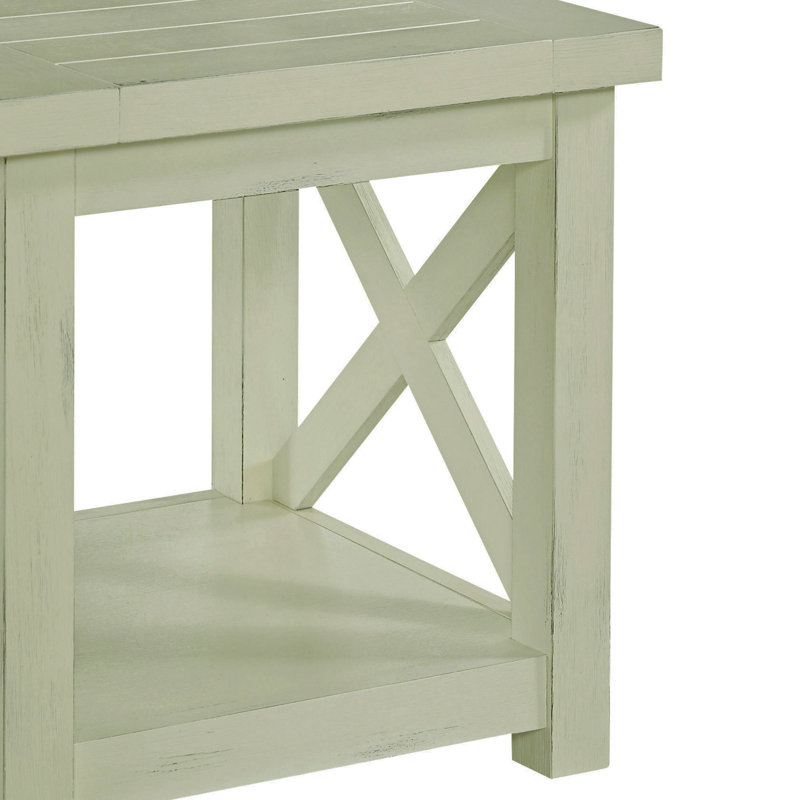Seaside White Mahogany 22" Square End Table