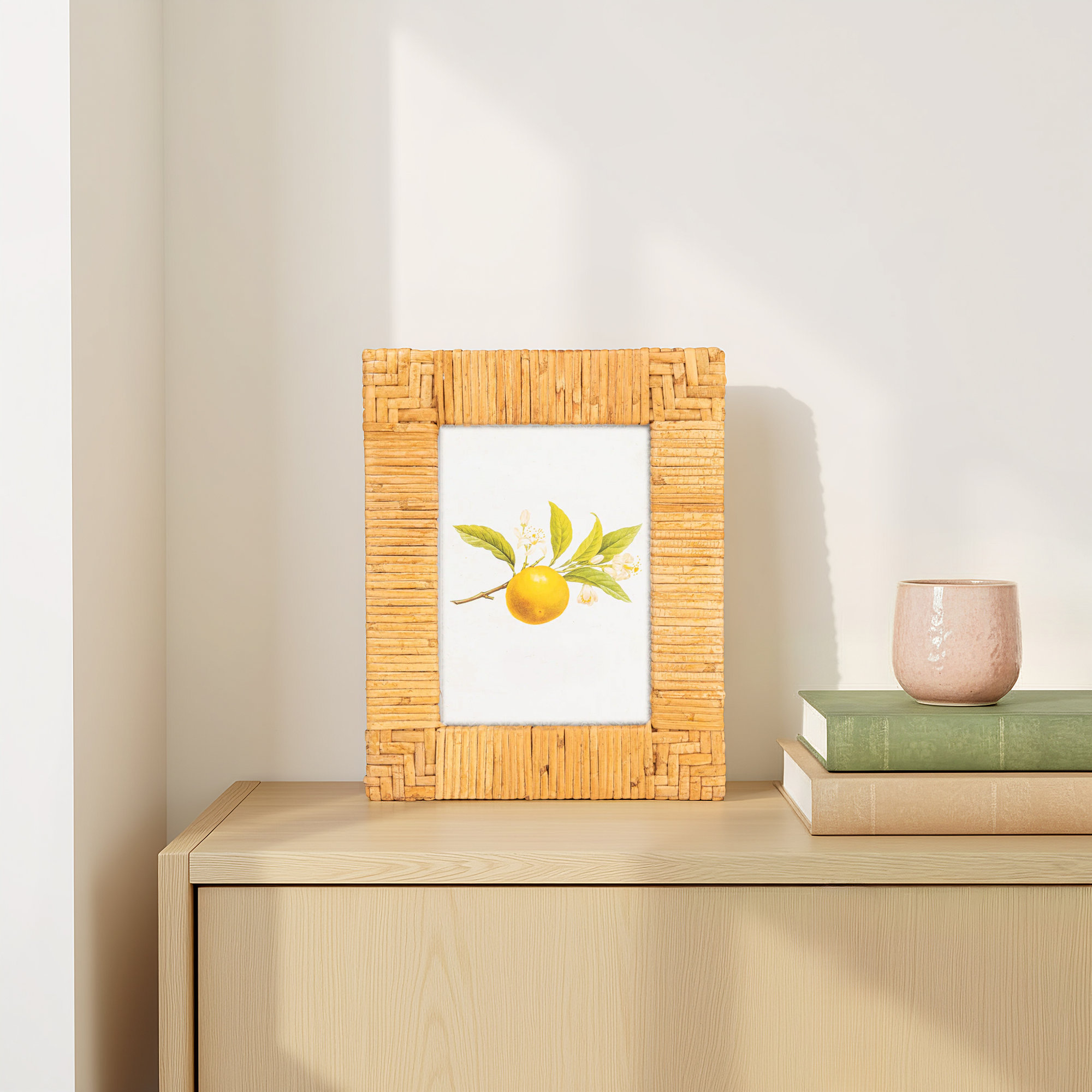 Kitt Wicker / Rattan Picture Frame, 6" x 4", Natural