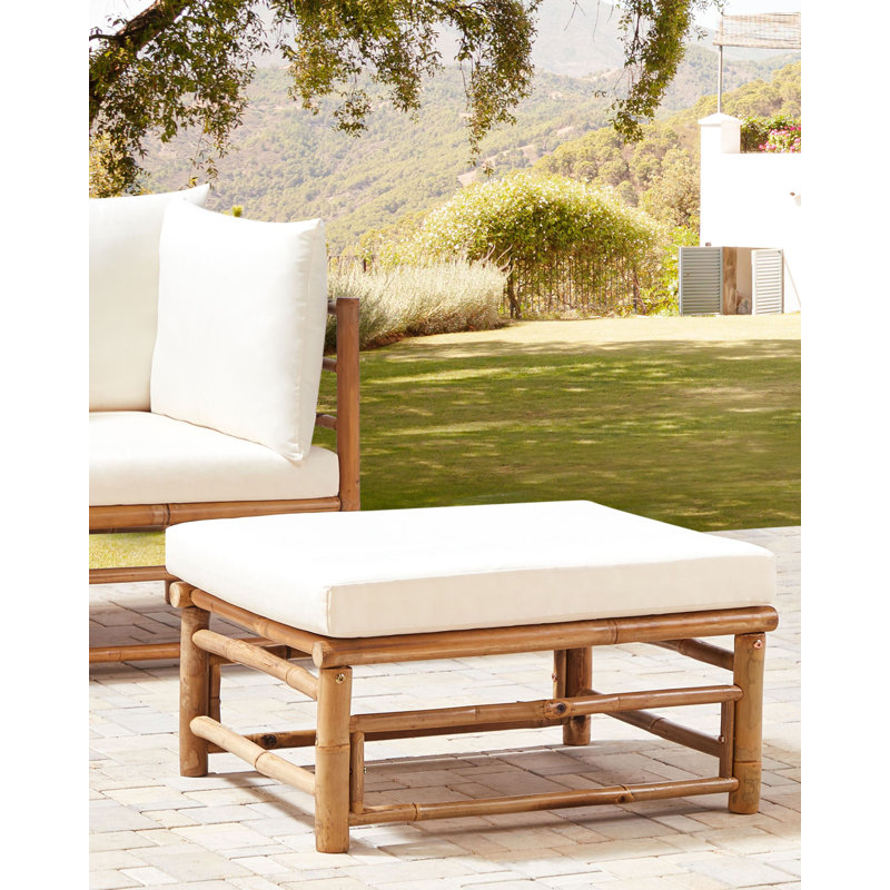 CERRETO Upholstered Outdoor Ottoman, Off White