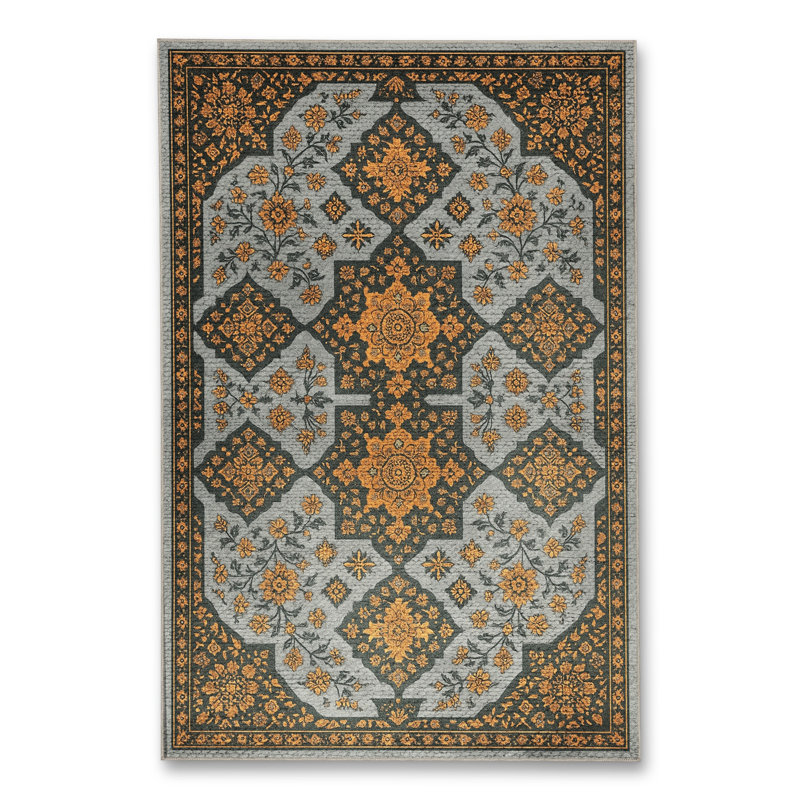 Tapis beige tissé traditionnel Mosso, 6'7" x 9'10"