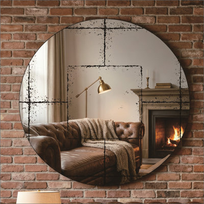 Miroir rond mural polyvalent, idéal pour les chambres à coucher, les salons, les salles à manger, les foyers, les foyers et plus encore