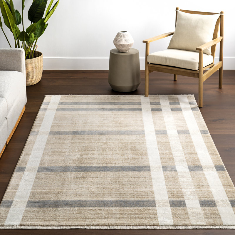 Adie Rustic Plaid Area Rug, Rectangle 8'8" x 13'