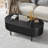 43.4'' Oval Coffee Table With Hidden Storage, Fluted Accent Center Table With Tambour Sliding Doors-479178909