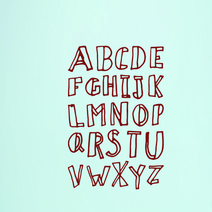 Text & Numbers Non-Wall Damaging Wall Decal, Cranberry