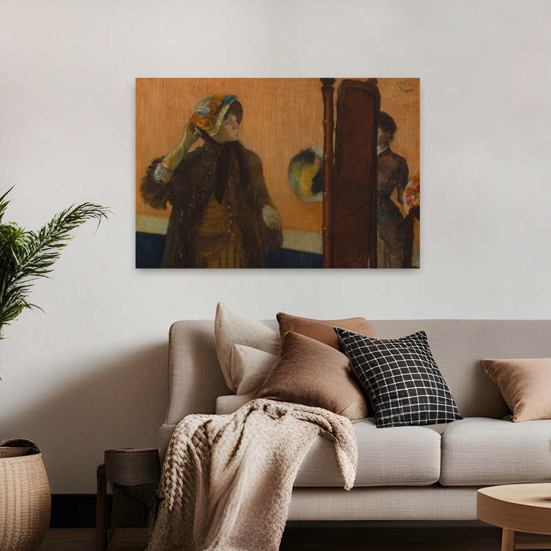 Chez les modistes, 1882 - Estampe d'art mural contemporain abstraite impressionniste, H 32 po x l 48 po