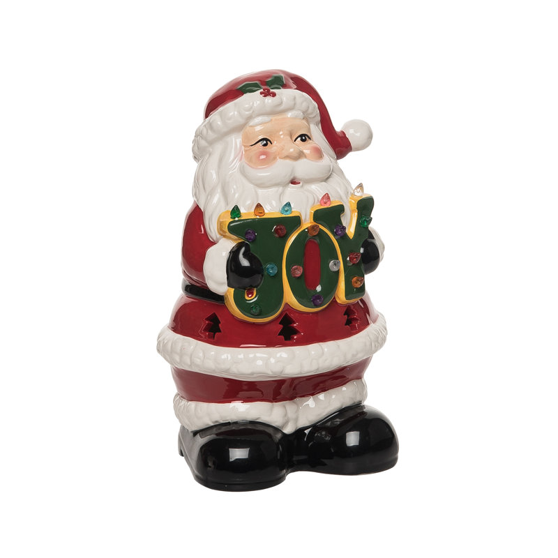 Père Noël joyeux en céramique 10,25 po