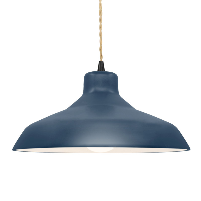 Luminaire suspendu à 1 lumière Aschwin - DEL intégrée, H 7,5 po x l 15,5 po x P 15,5 po, Ciel à minuit / blanc mat, Noir mat