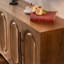 Armoire de cuisine en bois avec 4 portes, buffet sans poignée pour la salle à manger et la chambre à coucher, cloisons réglables, buffet de salon à pieds solides, design, assemblage facile