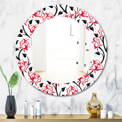 Motif avec roses - miroir moderne