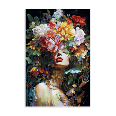  Rose Bedecked Woman Canvas Wall Art by Leon Devenice