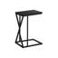 Table d'appoint contemporaine avec base coulissante pour, plateau de table rectangulaire noir, poids léger, ensemble de 9 lb, assemblage requis pour le salon, conception moderne, cadre facile à déplacer, 10,49 po