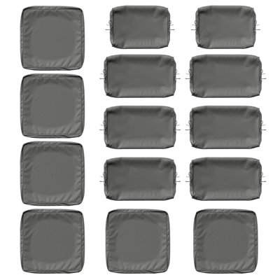 14 housses de coussin d'extérieur pour housses de patio toutes saisons pour meubles d'extérieur, housses seulement 14 pièces