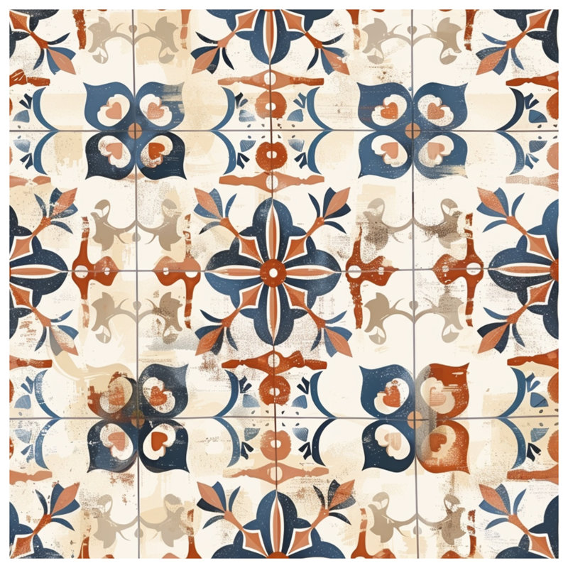 Ornate Floral Tile Comforter, King