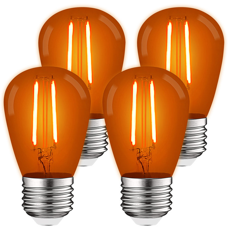 Guirlande lumineuse 0,5 W à DEL S14 de 0,5 W, culot moyen (standard) E26, Orange