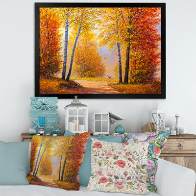 " Morning Sunlight Through The Autumn Trees " Painting Print