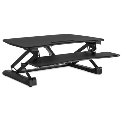 Adjustable Height Plastic / Acrylic Steel Standing Desk Converter with Built-In Electrical Outlet