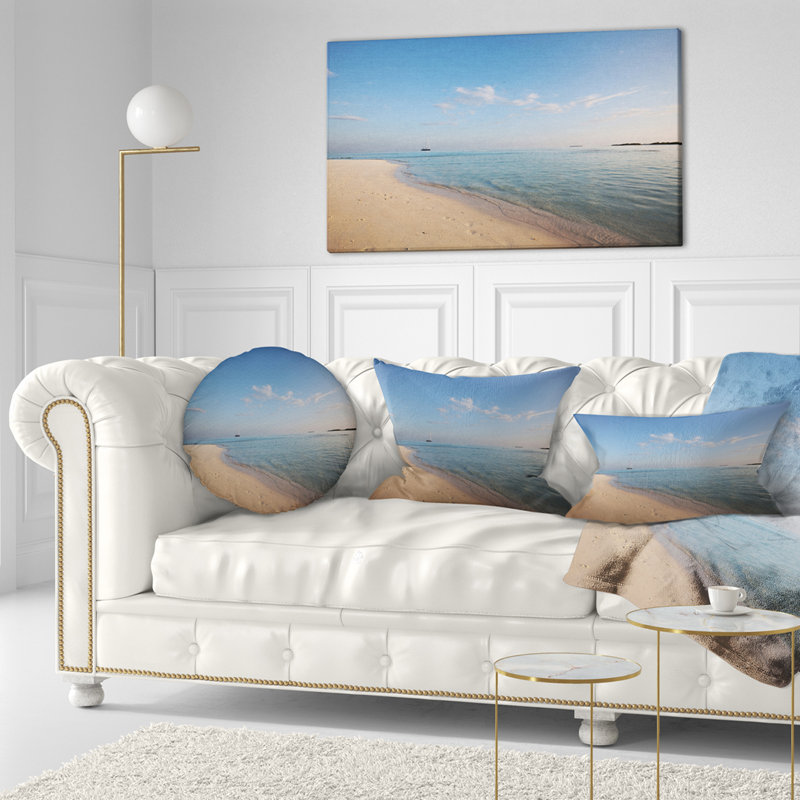 Coussin bleu ciel seascape serene maldives, 16 po x 1 po, Coussin décoratif