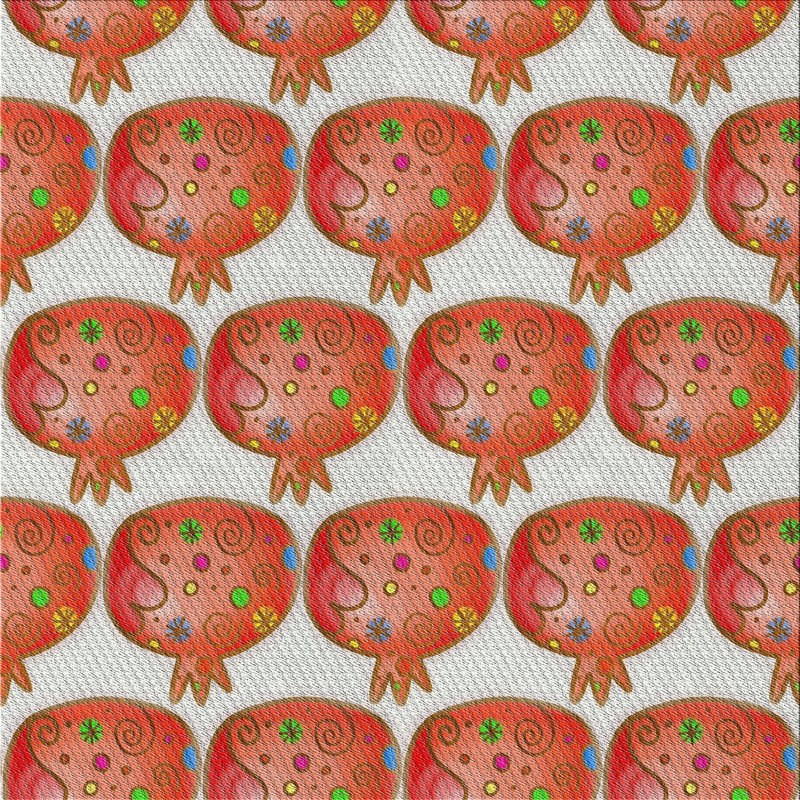Tapis brun/crème à motifs, Carré 3 pi