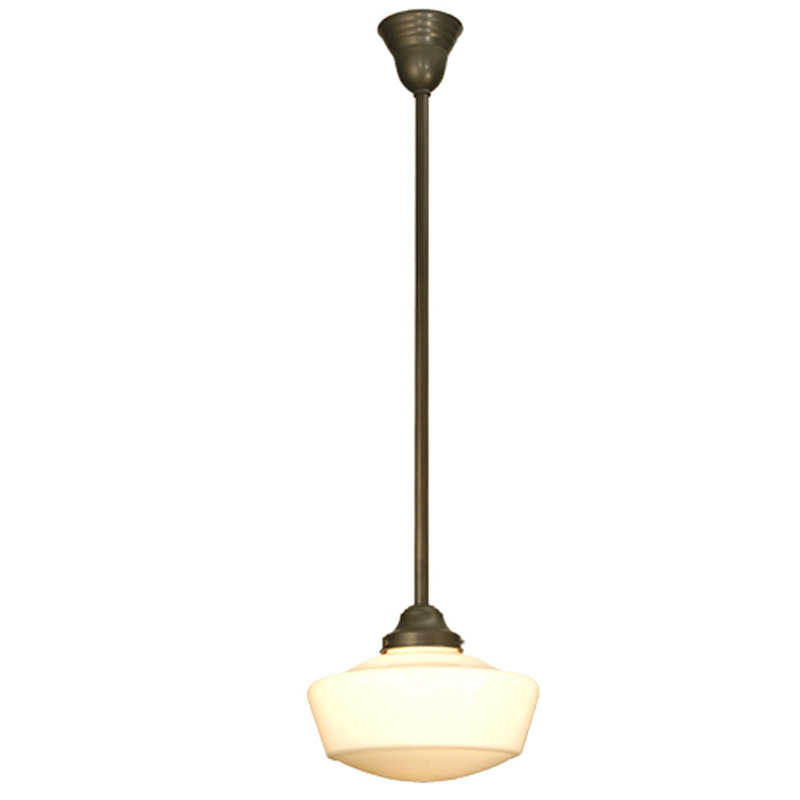 Luminaire suspendu 1 lumières scolaire single, H 38,5 po x l 12 po x P 12 po